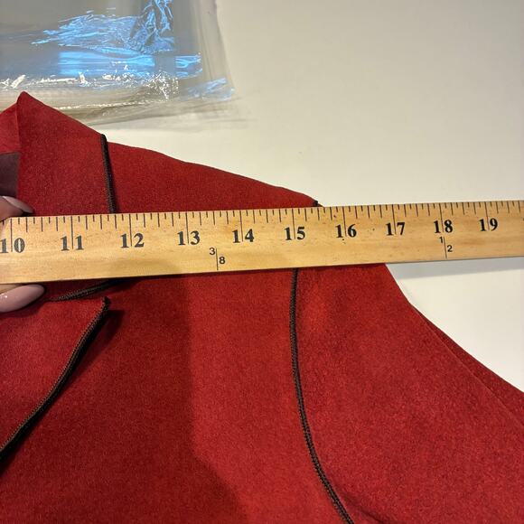 VTG Henri Bendel Red Suede Exposed Seam Blazer Sz Medium - Picture 12 of 14